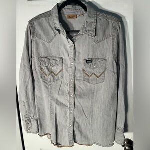Wrangler Women’s Long Sleeve Western Snap Collared Shirt Size Large